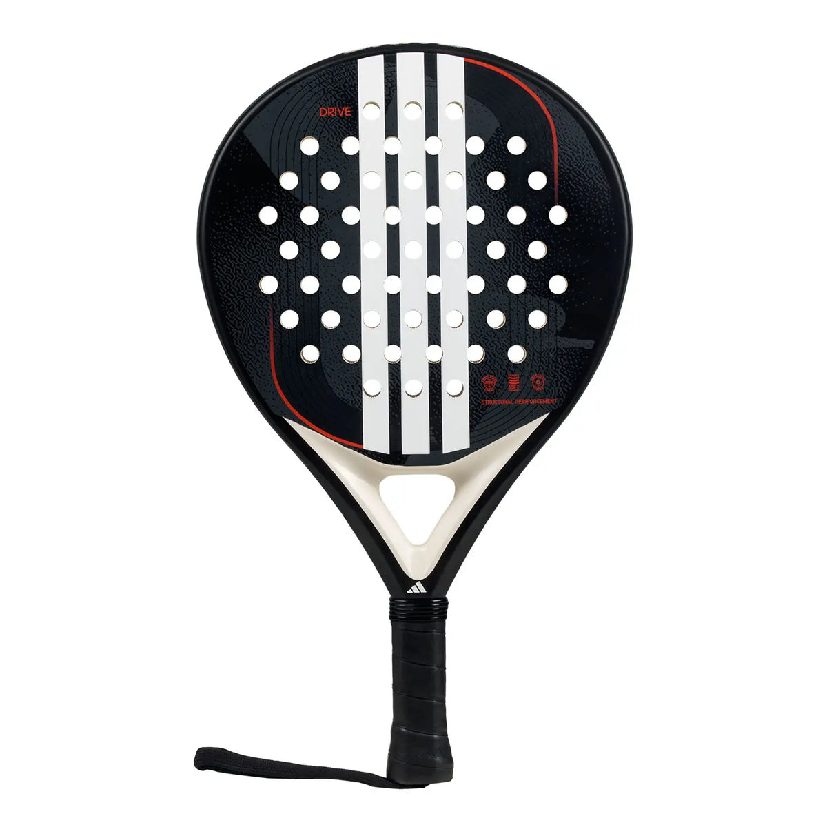 Black Adidas Drive 3.4 2025 padel racket with sleek design and ergonomic handle, perfect for competitive play.