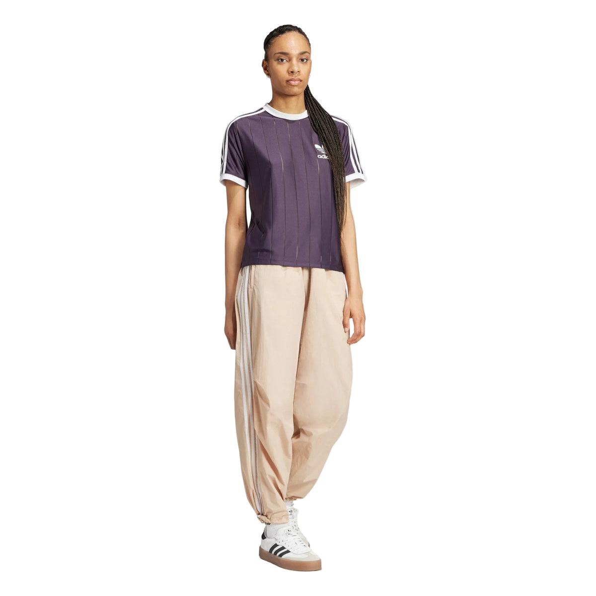 Adidas Women’s Adicolor 3-Stripes Pinstripe T-Shirt – Aurora Black