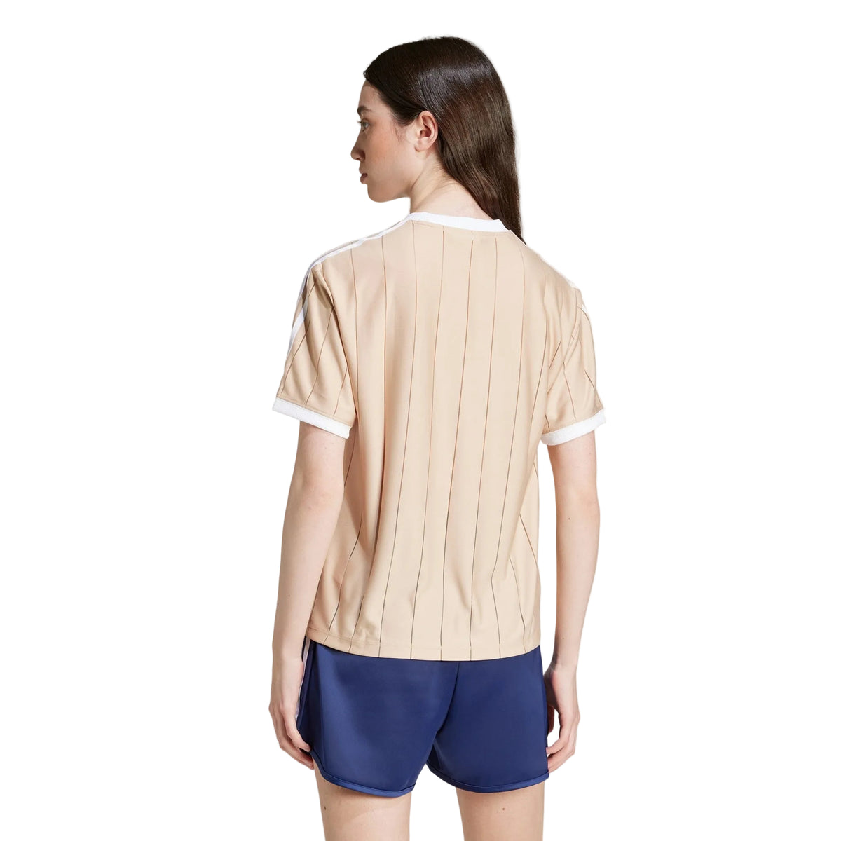 Adidas Women’s Adicolor 3-Stripes Pinstripe T-Shirt – Magic Beige