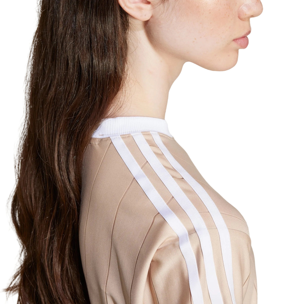 Adidas Women’s Adicolor 3-Stripes Pinstripe T-Shirt – Magic Beige