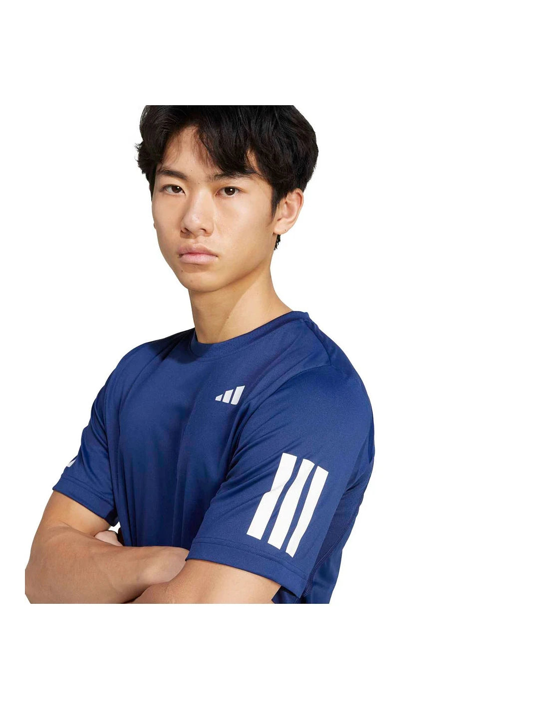 Dark blue Adidas Club 3STR T-Shirt in large size, featuring the classic Adidas logo and comfortable fit, ideal for sports and casual wear.