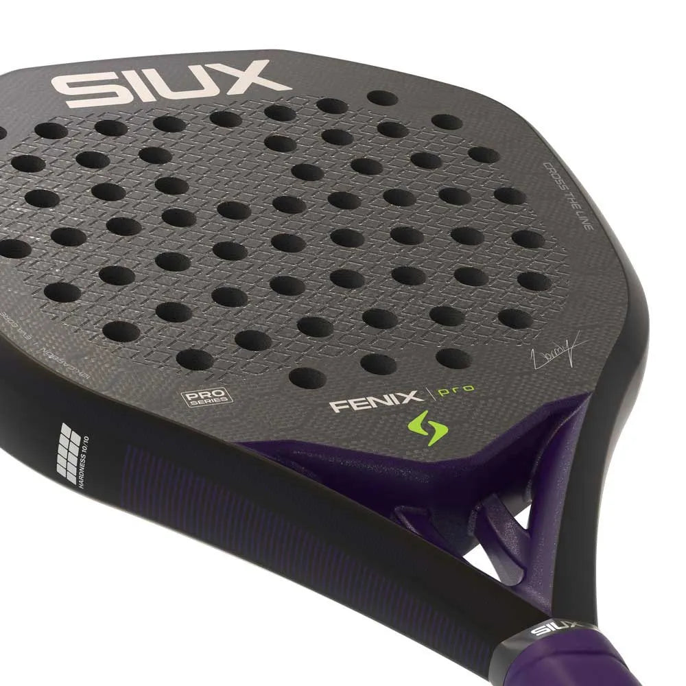 Purple Siux Fenix Pro 2026 padel racket with ergonomic handle and sleek design, suitable for advanced players.