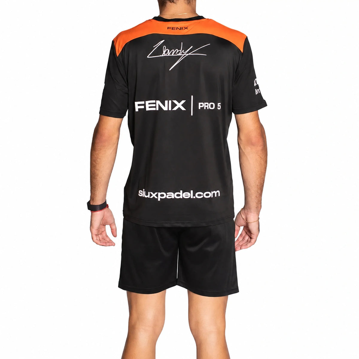 Grey SIUX FENIX LEO OFFICIAL 2026 T-shirt by PDLSport displayed on a mannequin, featuring a casual fit and logo design.