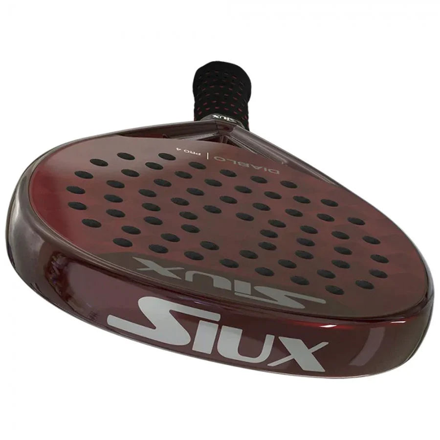 Siux Diablo Pro 4 2025 Padel Racket with black and yellow design and ergonomic grip, designed for professional padel players
